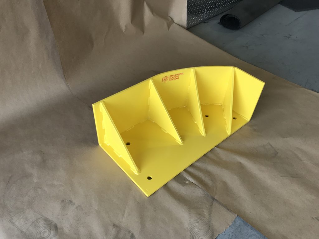 Custom floor anchored heavy duty entry guide for forklifts